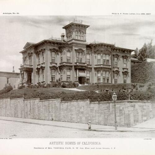 ARTISTIC HOMES OF CALIFORNIA - Residence of Mrs. THERESA FAIR, N. W. Cor. Pine and Jones Streets, S. F.