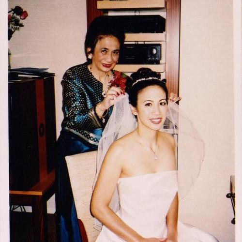 [Anamari with her mother on her wedding day]