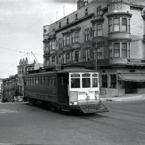 [Haight and Divisadero streets looking southeast at outbound #6 line car 165]