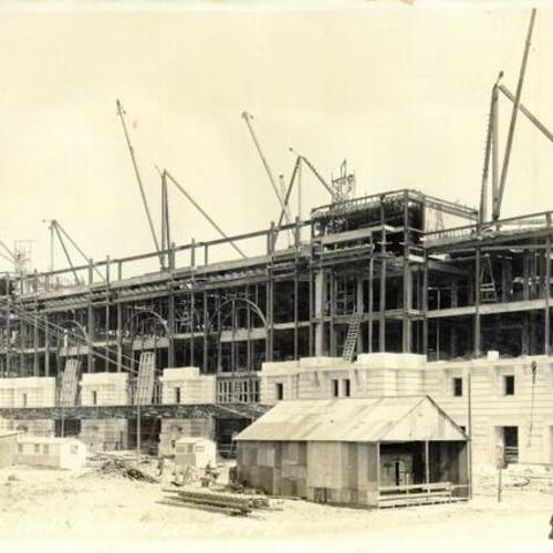 [Construction of San Francisco Civic Auditorium - north wall]