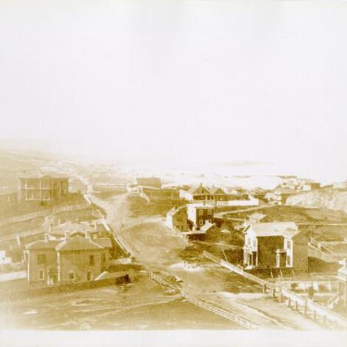 [View of Russian Hill looking northwest from Green and Jones streets]