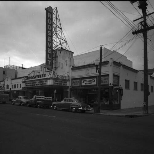 [2789 24th Street, Roosevelt Theater, Stelling's Market, Roosevelt Cleaners, Liqour Store]