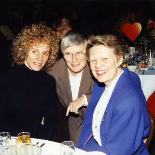 [Carole Migden, Rikki Streicher and Louise Renne pose for a photo at a dinner in honor of Streicher]