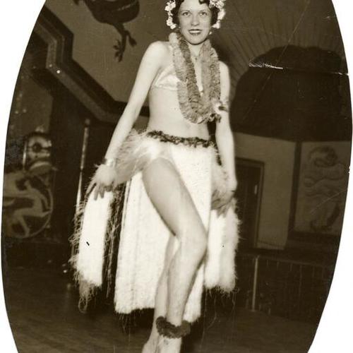 [Unidentified dancer at the Dragon nightclub in the Barbary Coast district]