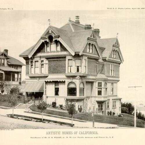 ARTISTIC HOMES OF CALIFORNIA. Residence of Mr. R. H. PEASE, Jr. N. W. Cor. Pacific Avenue and Pierce St., S. F.