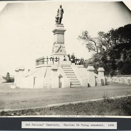 Odd Fellows' Cemetery. Charles De Young monument. 1885