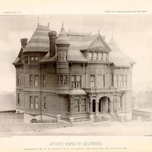 ARTISTIC HOMES OF CALIFORNIA, Residence of Mr. A. N. DROWN, N. E. cor. Jackson and Pierce Sts., San Francisco, Cal