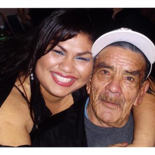 [A woman with her grandfather on New Years Eve 2006 in Los Angeles]