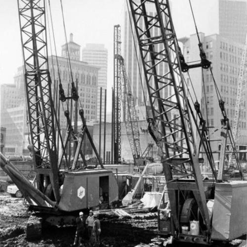 [Construction site at the northwest corner of Mission and Embarcadero]