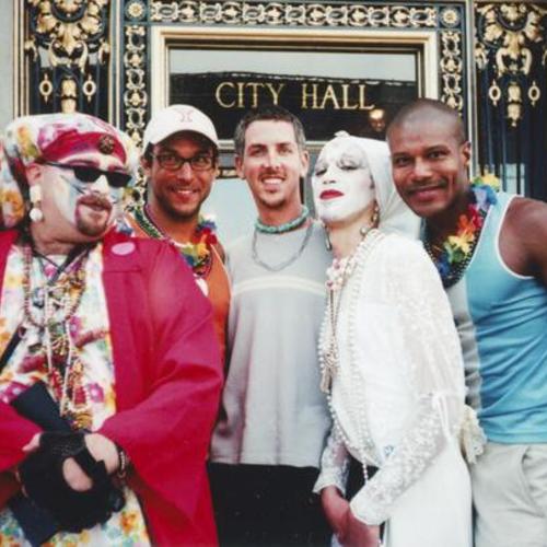 [Friends at City Hall during Gay Pride Day in 2003]