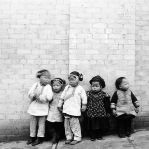 [Group of Chinese children in early Chinatown]