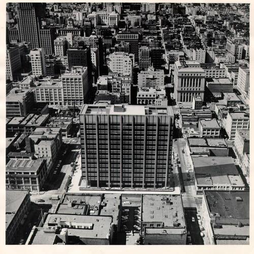 [Aerial view of Bethlehem Steel's new office headquarters located on 100 California Street]