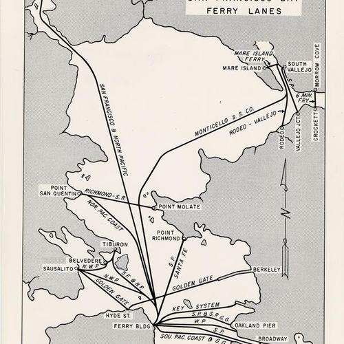 [Map of San Francisco ferry lanes]