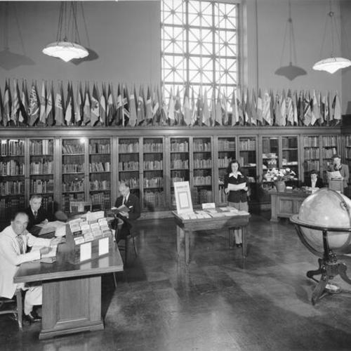 [View of Art Department during United Nations Conference taking place in Main Library]