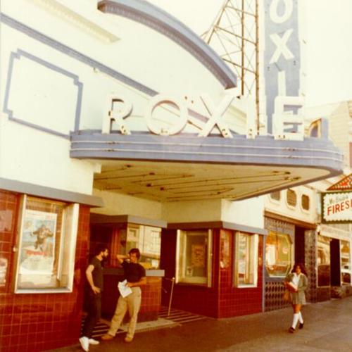 [Unidentified people outside the Roxie Cinema]