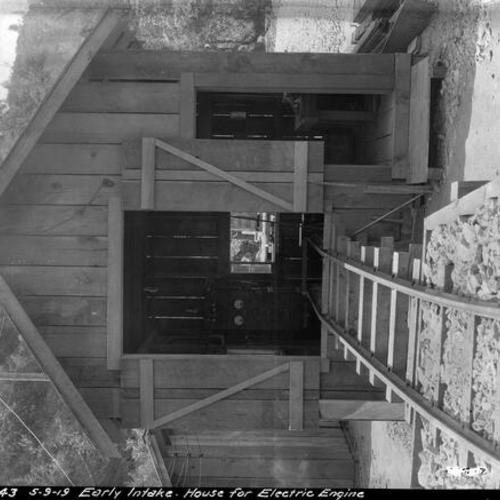 [Hetch Hetchy Railroad: Early Intake House for Electric Engine]