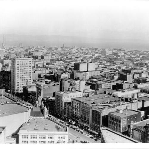 [View of San Francisco skyline from Empire Hotel, looking east ]