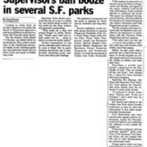 Supervisors Ban Booze..., SF Examiner, Dec. 9 1998
