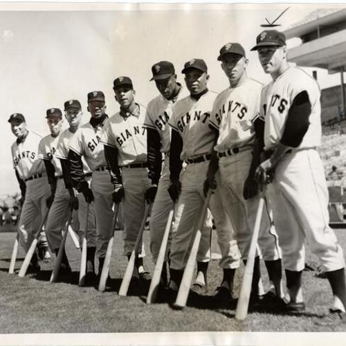 [Giants lineup for opener of 1960 National League season]