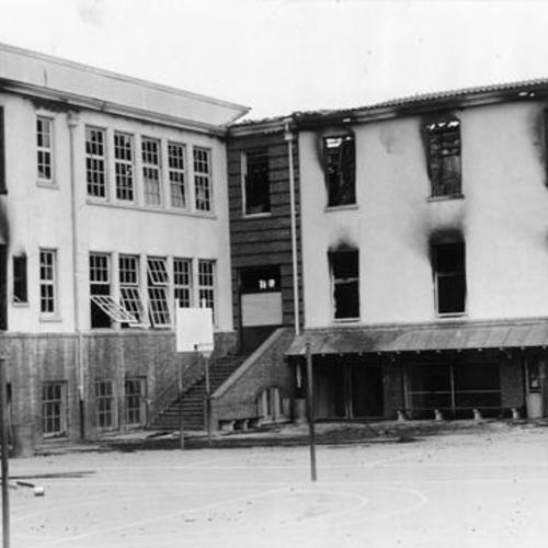 [Jefferson Elementary School after being burned out by a fire]