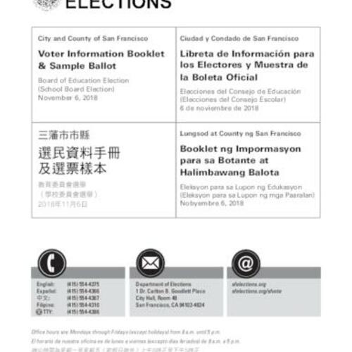 2018-11-06, San Francisco Voter Information Pamphlet