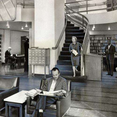 [Interior of Business Branch Library located at 138 Kearny Street]