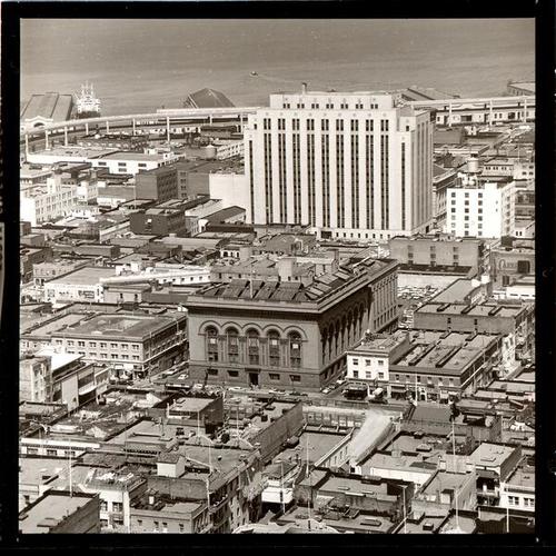 [Aerial view of Old Hall of Justice]