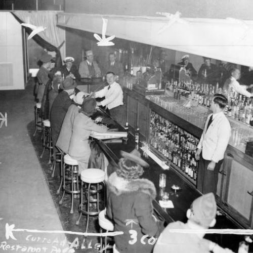 [Customers lining the bar of the Union Square Lounge]