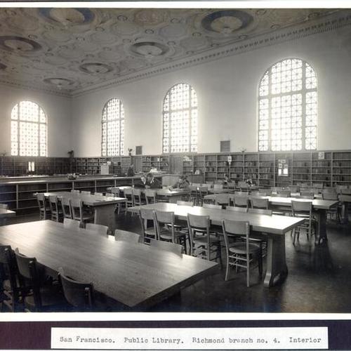San Francisco. Public Library. Richmond branch no. 4. Interior