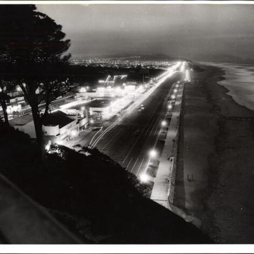 [Night view of Playland at the Beach]