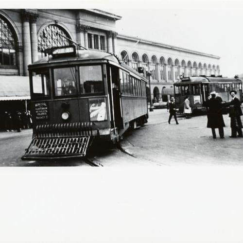 [Streetcars in front of the Ferry Building]
