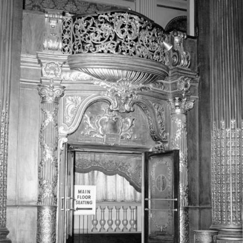[Doorway leading into the main floor seating area of the Fox theater]