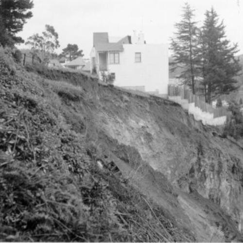 [Hill near 7th Avenue and Locksley Street where a landslide occurred]