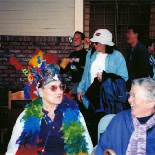 [Polly Taylor and Marge Nelson at the Dyke March, 2005]