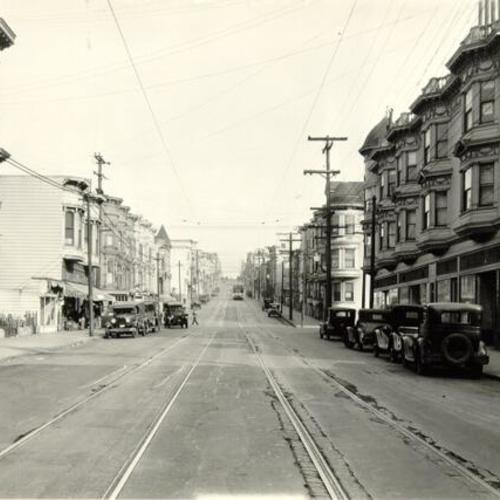 [Sutter Street, between Fillmore and Webster streets]