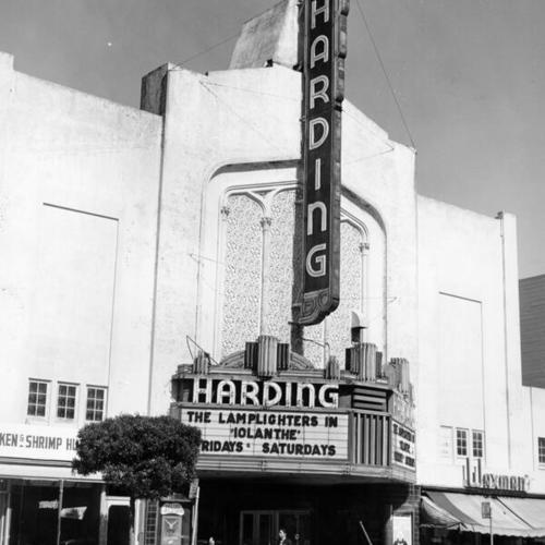 [Exterior of the Harding Theater at 616 Divisadero Street]
