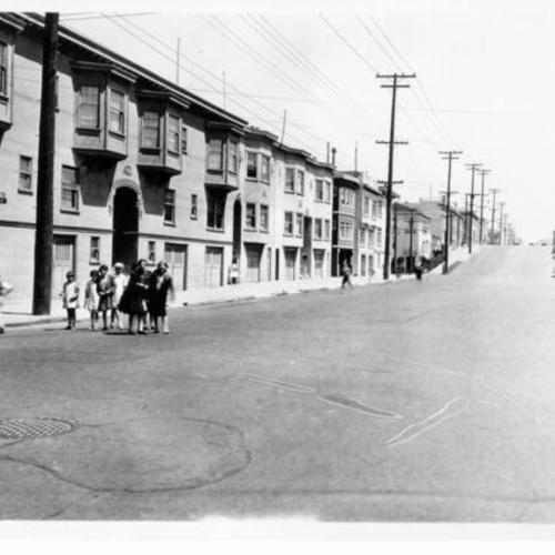 [Anza Street at Eighteenth Avenue, looking east, 1927]