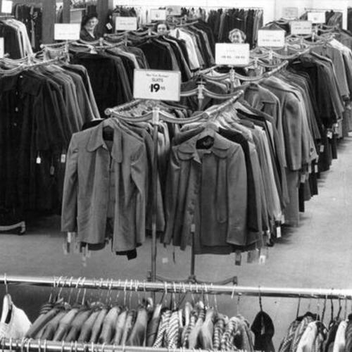 [Clothing department at Weinstein Company department store]