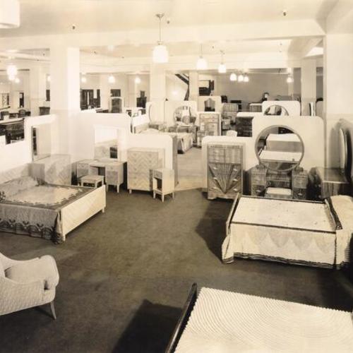 [Furniture department on 5th floor of Hale Brothers store]