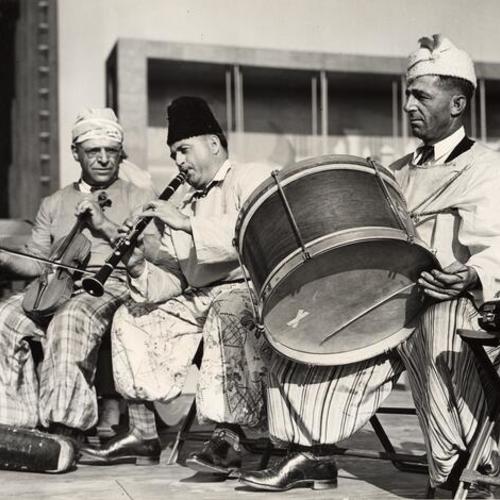 [Armenian Band from Fresno entertaining in the Court of the Nation in International Day, Golden Gate International Exposition on Treasure Island]