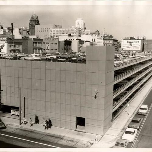 [Fifth & Mission garage showing two more floors added after its opening in August 1958]