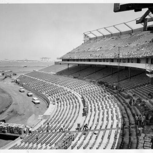 [Seats being installed at Candlestick Park]