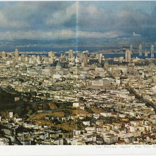 San Francisco skyline from Twin Peaks, 1956