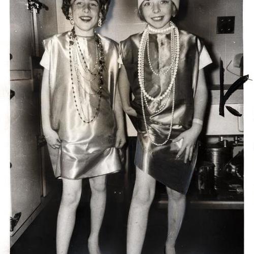 [Scouts David Ford and Eric Clemmens recreating the 20's during the Cub Scouts Blue & Gold Dinner]