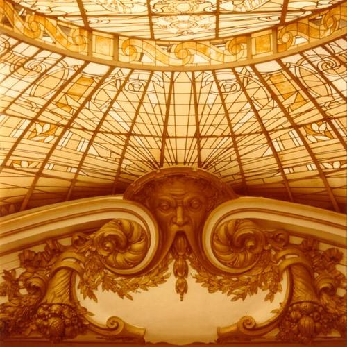 [Stained glass ceiling at the City of Paris department store]