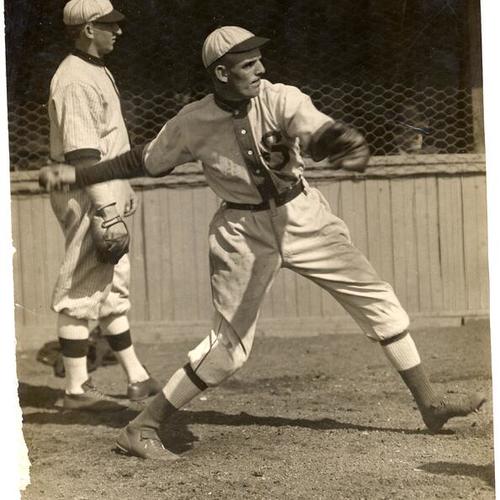 [Skeeter Fanning and unidentified San Francisco Seals' player]