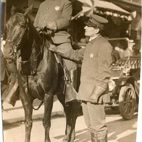[Unidentified mounted Policeman with Corporal W. F. Pengelly]
