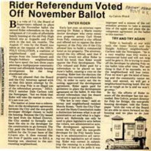 Haight-Ashbury Newspaper 9.1987 Rider Referendum Voted Off...