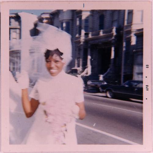 [Wedding day for Carolyn in front of Bush Street]