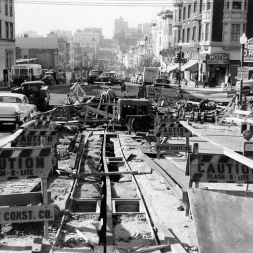 [Construction on California and Hyde street]